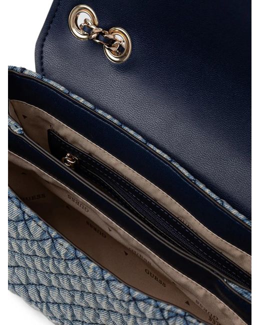Guess Blue Giully Quilted Crossbody Bag