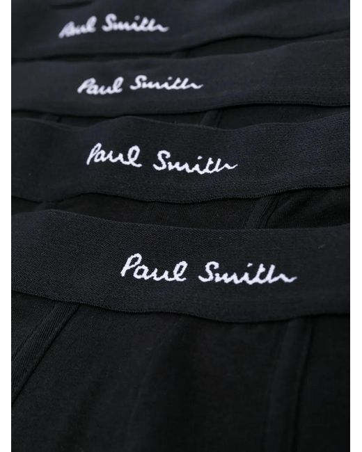 Paul Smith Black Logo-Print Organic Cotton Boxers for men