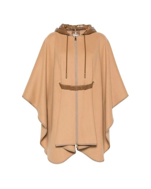 Moncler Natural Belted Hooded Cape