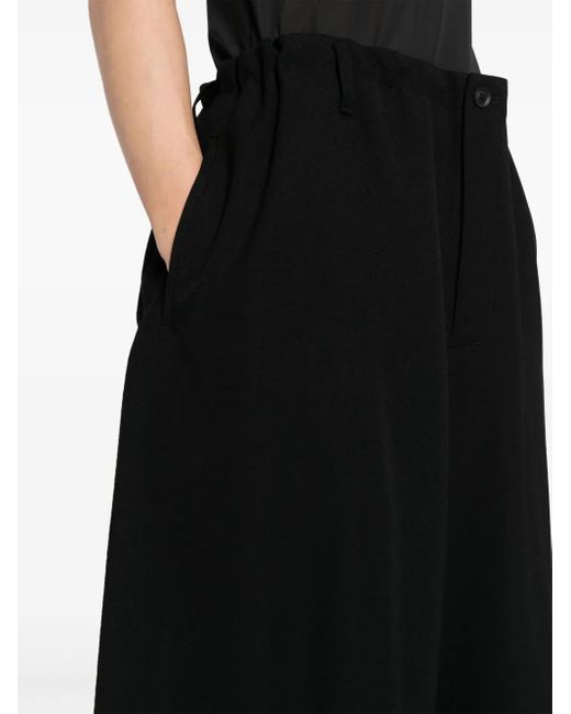 Yohji Yamamoto Black Pleated Cropped Trousers for men