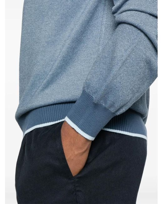 Jersey de algodón Canali de hombre de color Blue