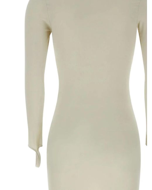 ANDREADAMO Natural Long Sleeve Dress