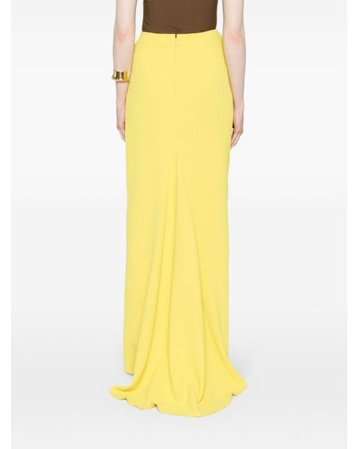 Jupe drapée à coupe longue Elisabetta Franchi en coloris Yellow
