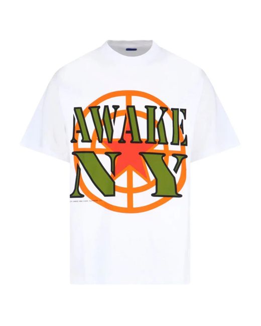メンズ AWAKE NY Crosshair Graphic-logo T-shirt White