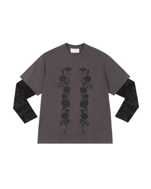 Song For The Mute Gelaagd T-Shirt Met Print in het Gray