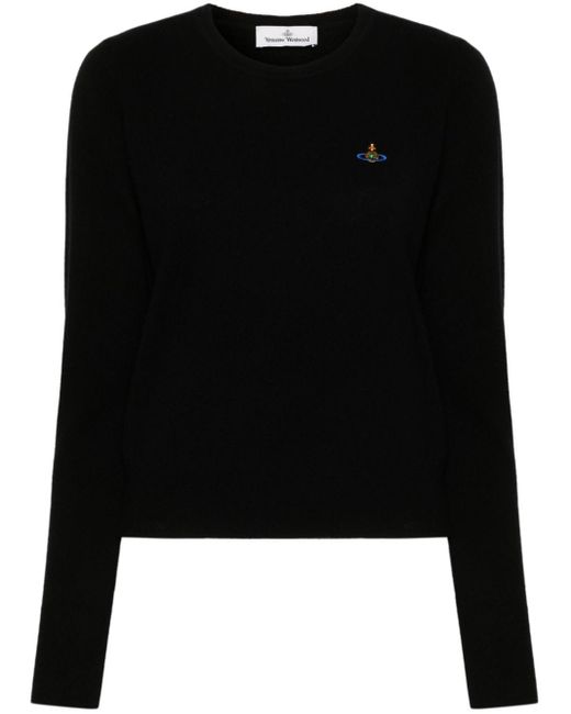 Vivienne Westwood Black Pullover mit Orb-Stickerei