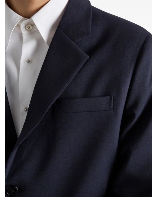 Prada Blue Single-Breasted Blazer for men