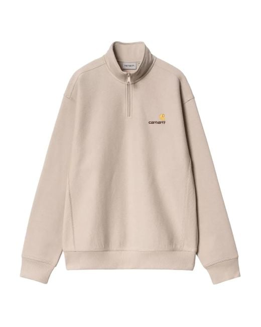 Felpa Half Zip American Script di Carhartt in Natural da Uomo