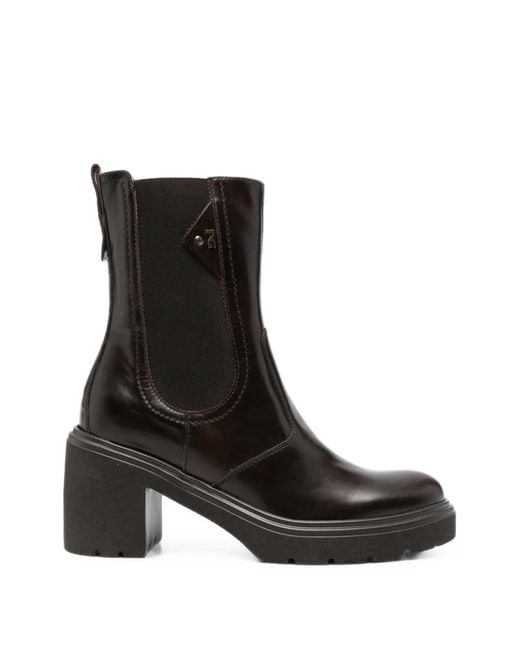Nero Giardini Black Elasticated Side-Panel Ankle Boots