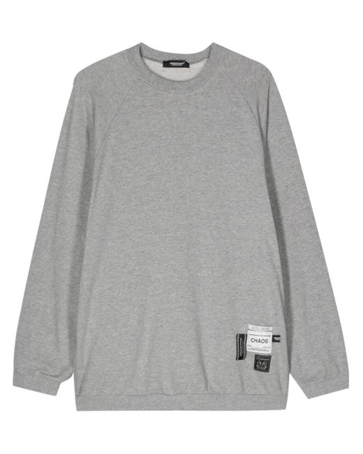 Undercover Gray Logo-Patches Cotton Sweatshirt for men