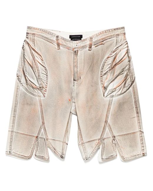 JUNTAE KIM Natural Printed Corset Shorts for men
