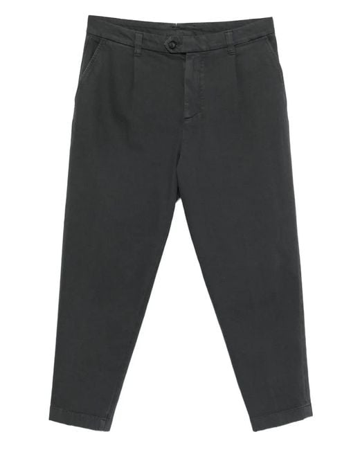Eleventy Gray Pleated-Pocket Trousers for men