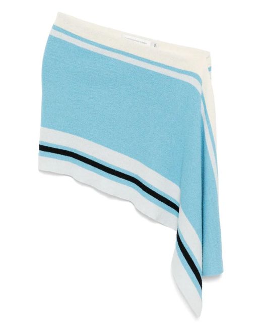 Christopher Esber Blue Straccio Draped Mini Skirt