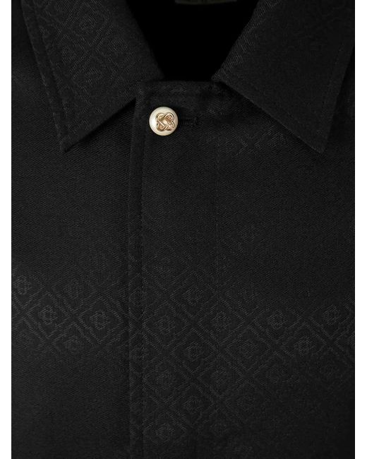 Casablanca Black Patterned Shirt Jacket for men