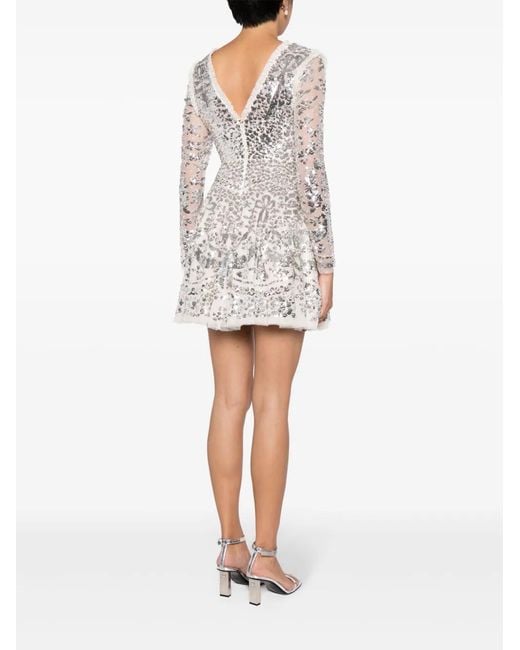 Needle & Thread White Embellished Chandelier Minidress
