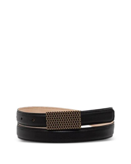 Emporio Armani White Patterned-Buckle Belt