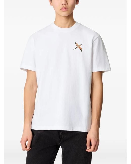 Axel Arigato White Micro Bee Bird Embroidered T-Shirt for men