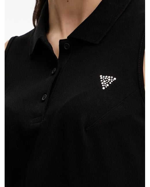 Guess Black Rhinestone-Embellished Sleeveless Mini Dress