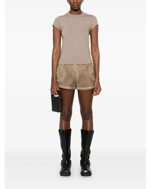 Rick Owens Natural Level Cropped T-Shirt