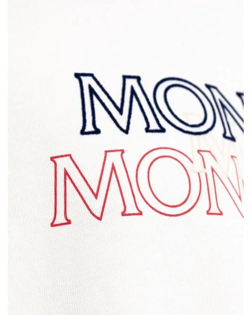 Moncler White Logo-Print Cotton T-Shirt for men
