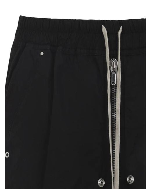 Rick Owens Black Geth Belas Cotton Trousers for men