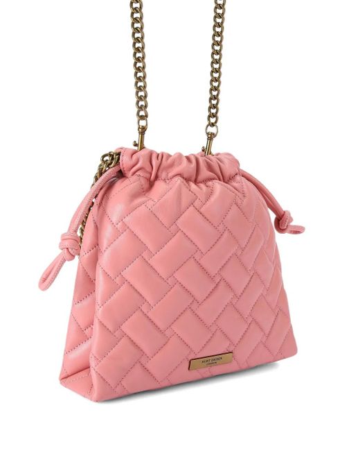 Kurt Geiger Pink Quilted Chain-Strap Shoulder Bag