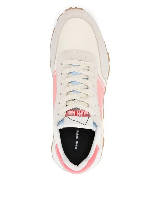 Philippe Model Pink Leather Fabric Sneakers