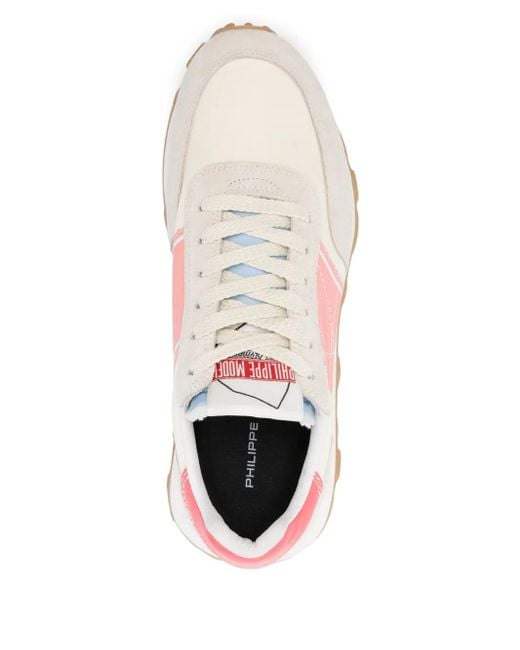 Philippe Model Pink Leather Fabric Sneakers