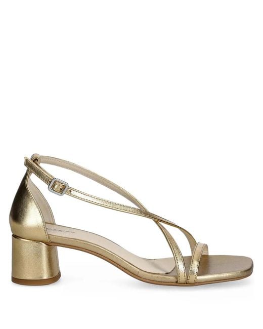 Vagabond Natural Crossover Strap Block-Heel Sandals