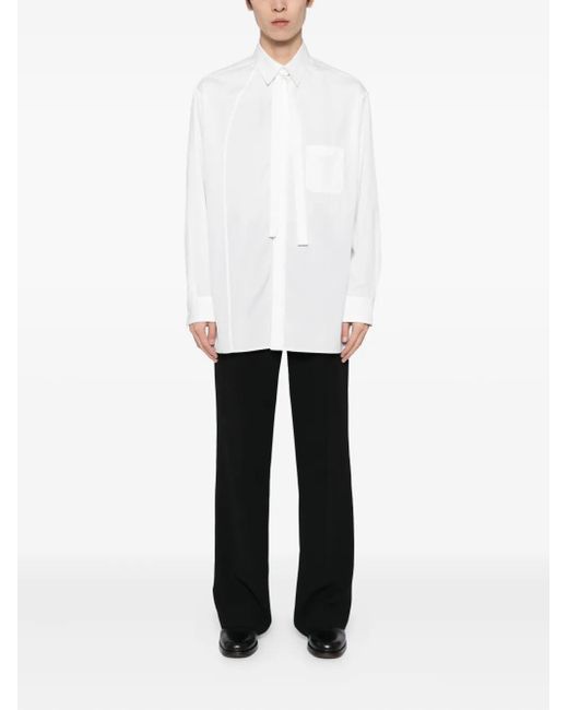 Yohji Yamamoto White 100/2 Broad Switching Shirt for men