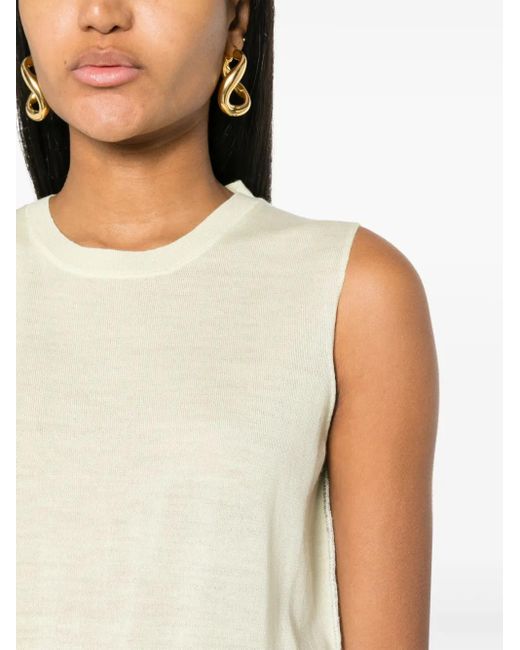 Fabiana Filippi Natural Sleeveless Knitted Top