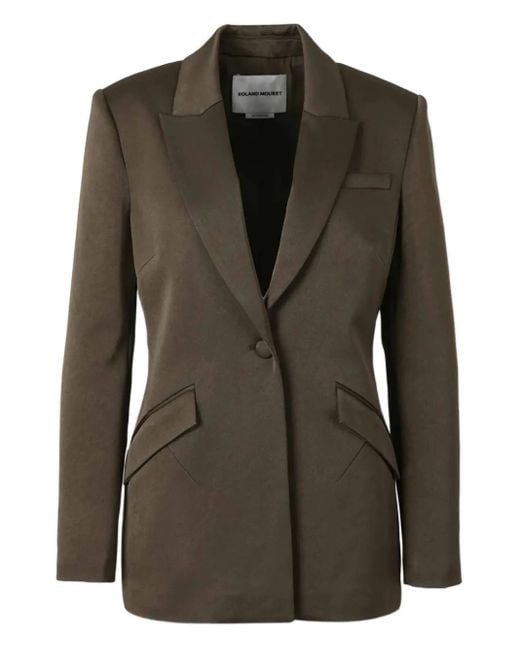 Roland Mouret Green Peak-Lapel Blazer