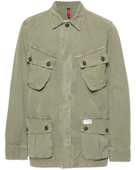 Fay Green Jungle Cotton Shirt Jacket for men