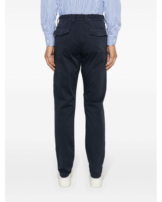 Eleventy Blue Drawstring-waist Chino Trousers for men