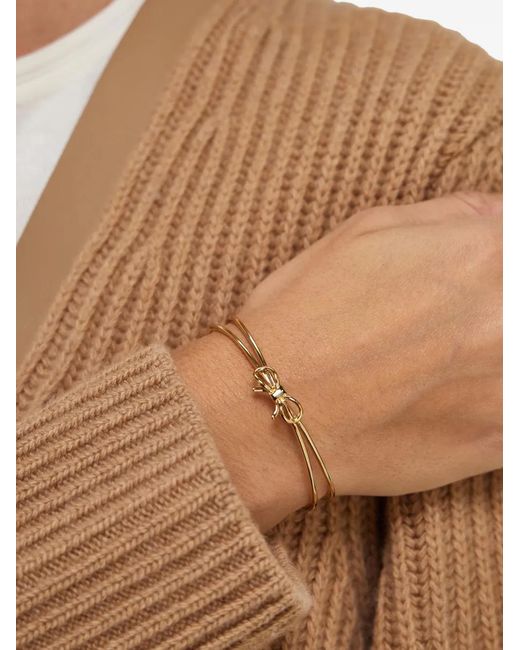 Ferragamo Metallic Bangle With Bow S/M
