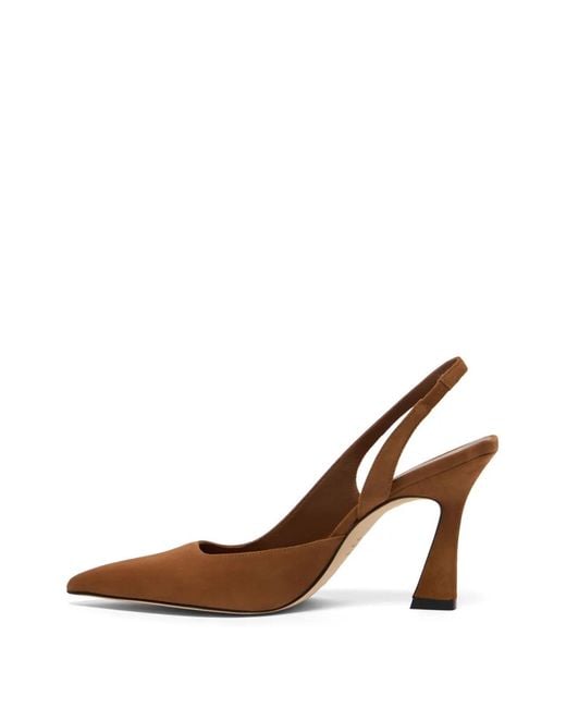 Stuart Weitzman Brown Vinnie D'Orsay Slingback Heeled Pumps