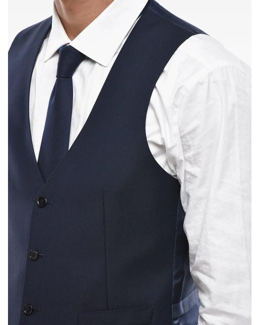 Corneliani Blue Academy Virgin-Wool Gilet for men