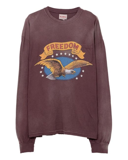 KAMIYA Purple Freedom Long-Sleeve T-Shirt for men