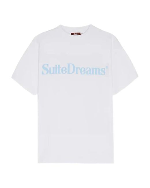 Late Checkout White Crew-Neck T-Shirt for men