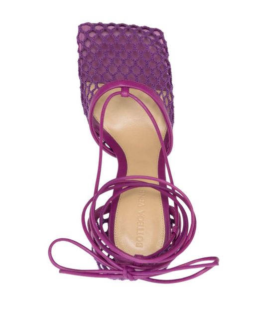 Bottega Veneta Pink Stretch 90mm Mesh Sandals