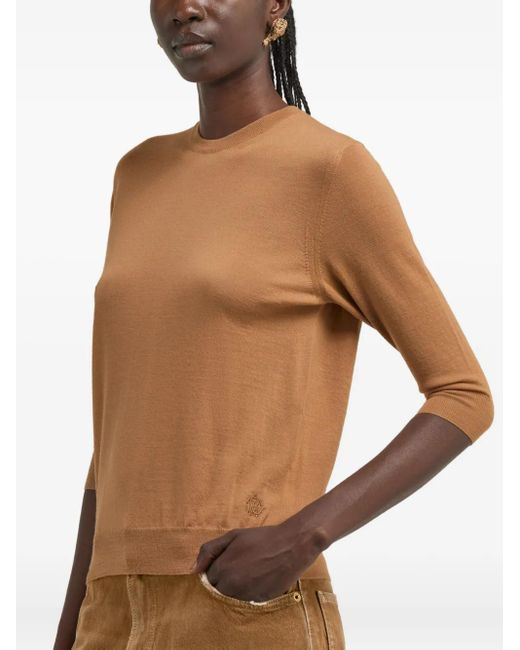 Roberto Cavalli ロゴ プルオーバー Brown