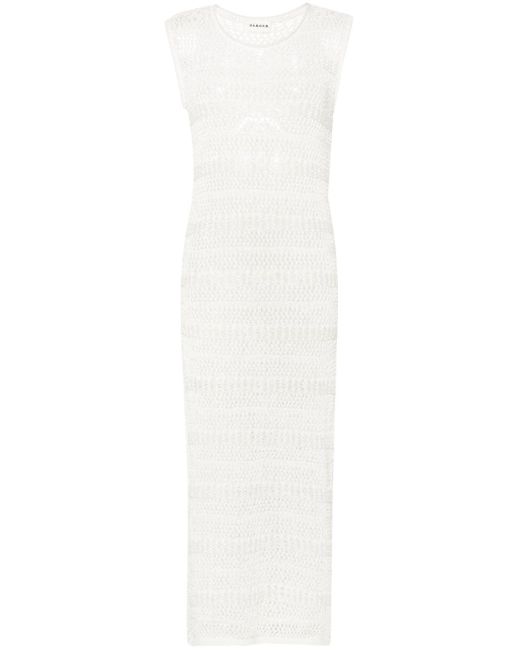P.A.R.O.S.H. White Long Cotton Net Dress