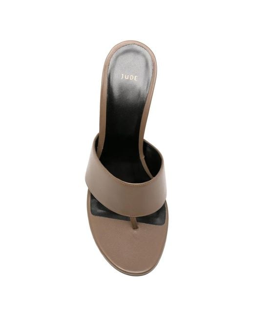 Jude White Snug Thong-Strap Sandals