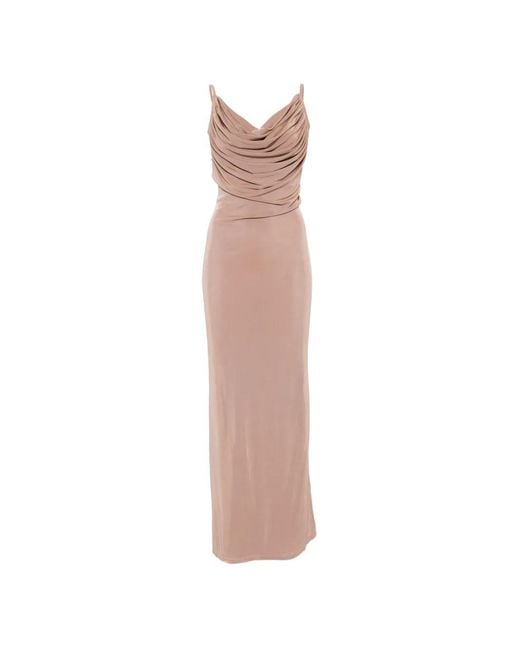 ELEH White Draped Maxi Dress