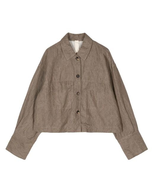 Forme D'expression Brown Mélange-Effect Drop-Shoulder Jacket