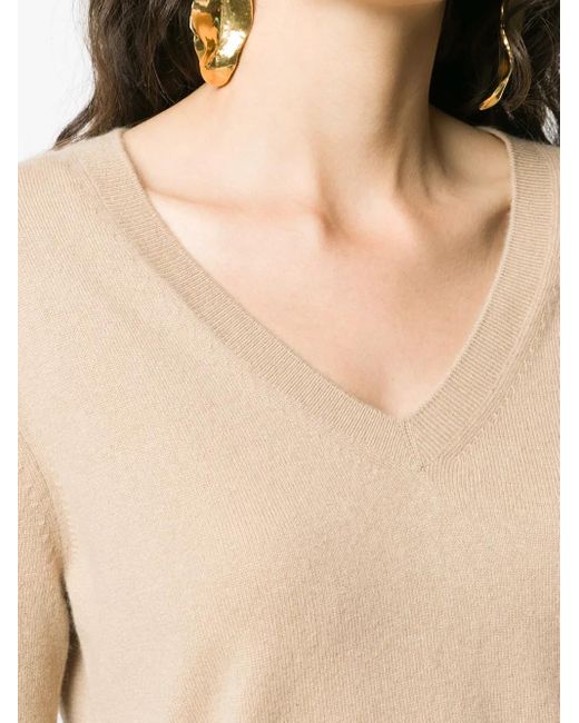 Vince Natural V-Neck Knitted Jumper