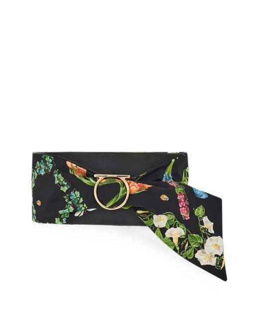 Ferragamo Green Adjustable Sash Belt
