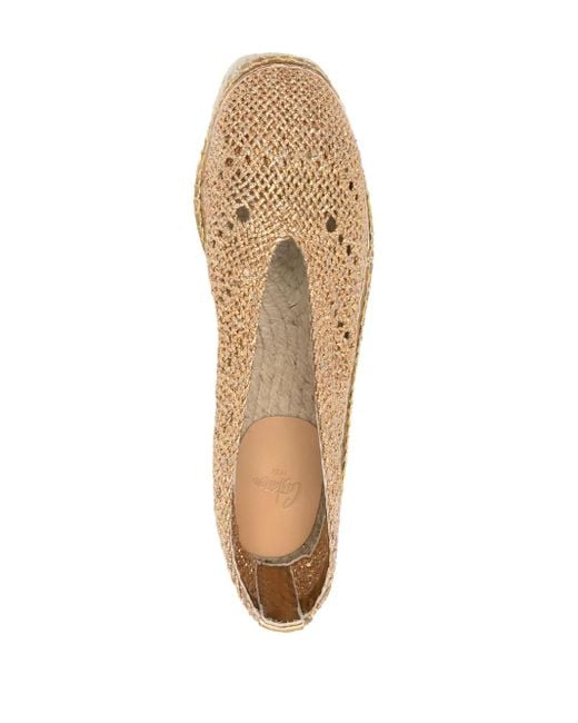 Castaner Natural Espadrilles Mit Metallic-Garn