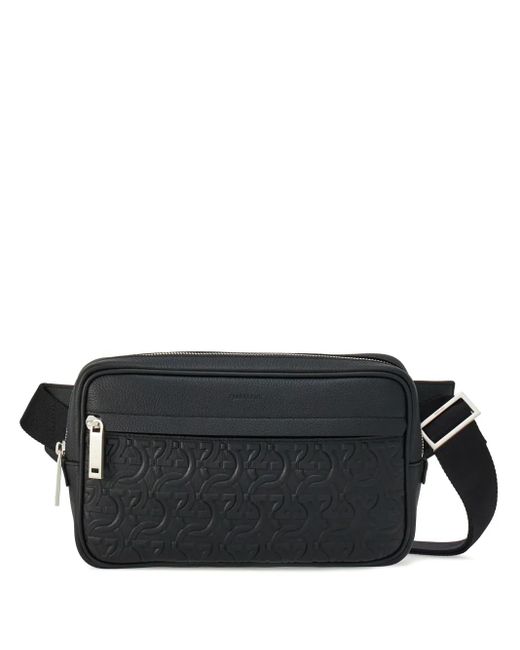 Sac En Cuir À Motif Gancini Embossé Ferragamo pour homme en coloris Black