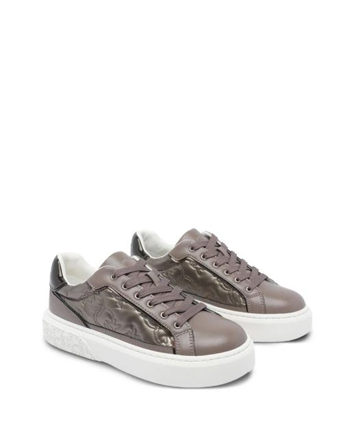 Pinko Gray Quilted Platform Sneakers